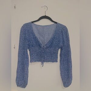 SHEIN floral peasant top